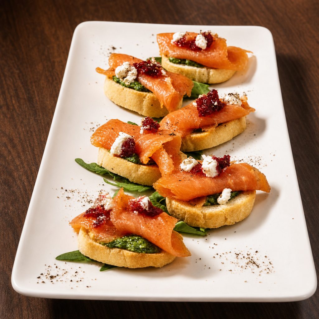 Smoked Salmon Bruschetta.
