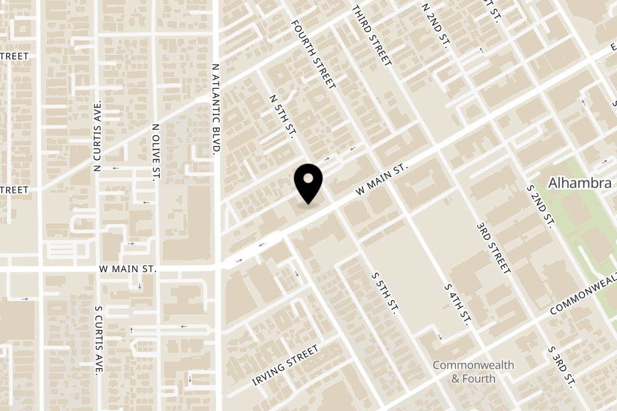 Map showing the location of Sage Bistro on 521 W Main St in Alhambra